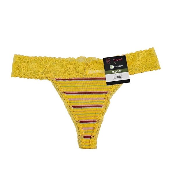 No Boundaries 4-Pack Underwear Micro Lace Multi-Color Thong Panties Size XL NWT - Picture 8 of 15